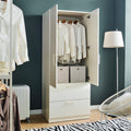 Emma Two Door Wood Closet With Two Drawers And