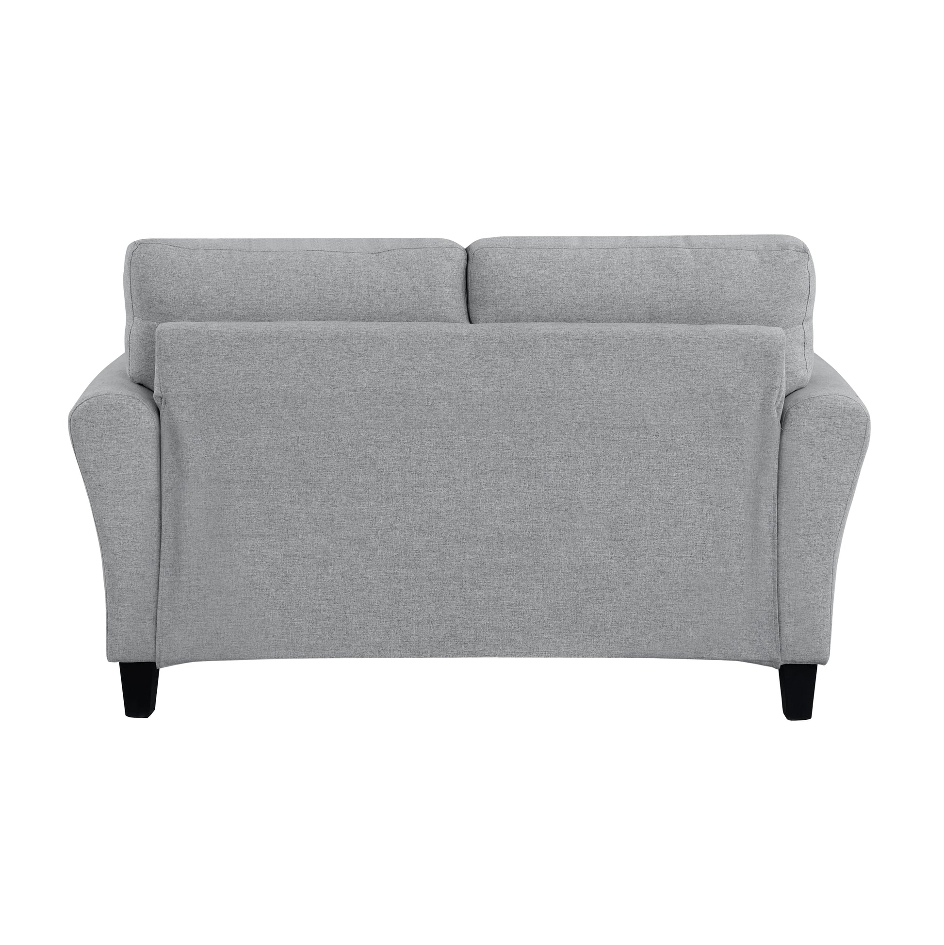 Modern 1pc Loveseat Dark Gray Textured Fabric