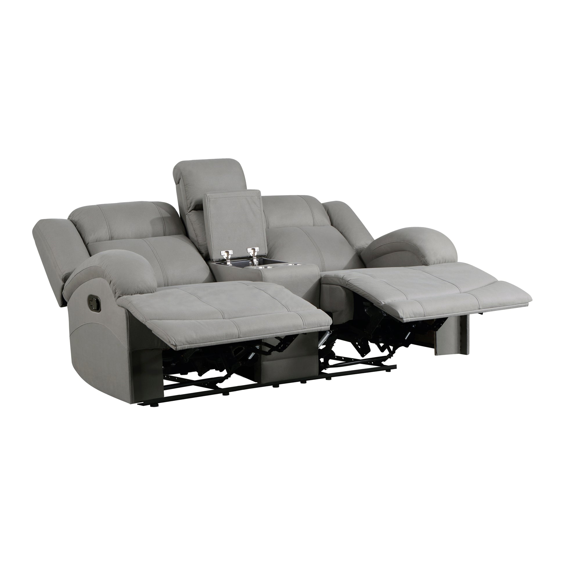 Attractive Gray Color Microfiber Upholstered 1pc