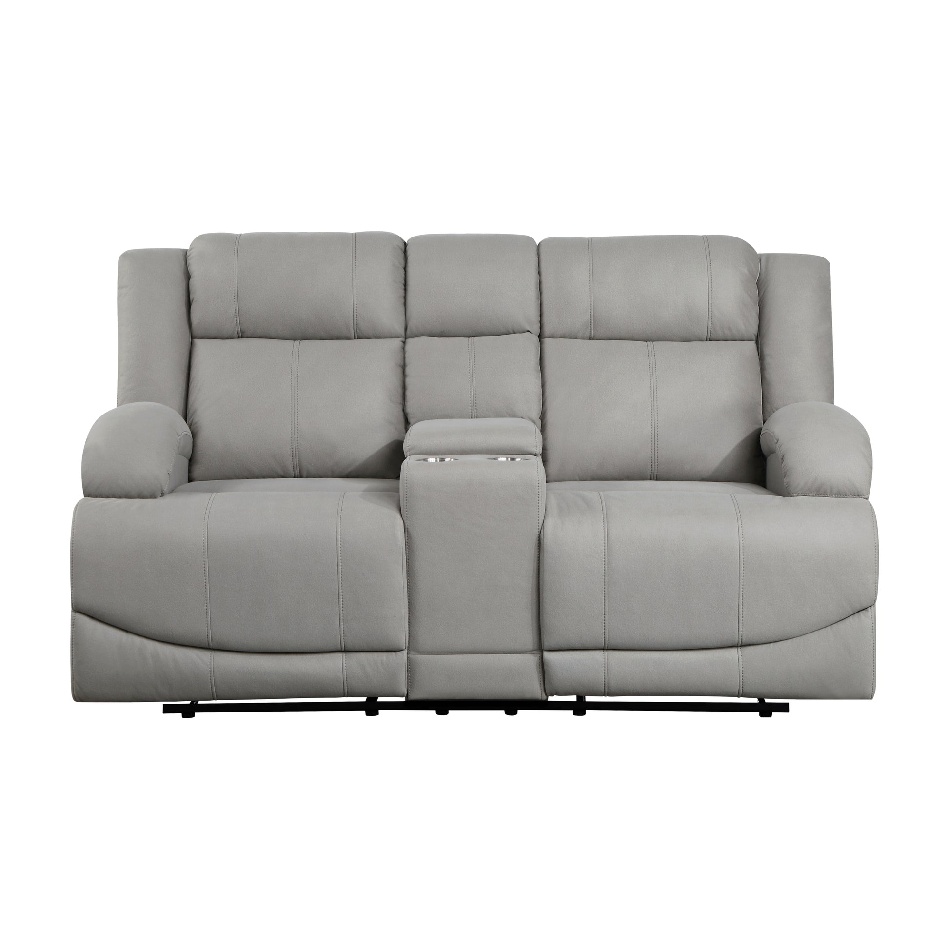 Attractive Gray Color Microfiber Upholstered 1pc