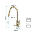 Touch Kitchen Faucet with Pull Down Sprayer gold-stainless steel