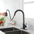 Touch Kitchen Faucet with Pull Down Sprayer matte black-stainless steel