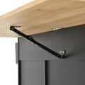 Rolling Mobile Kitchen Island with Solid Wood Top and black-mdf