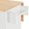 Rolling Mobile Kitchen Island with Solid Wood Top and white-mdf