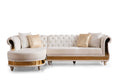 Julia Gold Detailed Tufted Upholstery Sectional made beige-velvet-wood-primary living