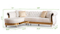 Julia Gold Detailed Tufted Upholstery Sectional made beige-velvet-wood-primary living