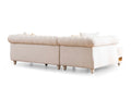 Julia Gold Detailed Tufted Upholstery Sectional made beige-velvet-wood-primary living