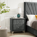 B108 TA Simple beautiful double decker nightstand grey-foam-upholstered