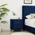 B108 TA Simple beautiful double decker nightstand blue-foam-upholstered