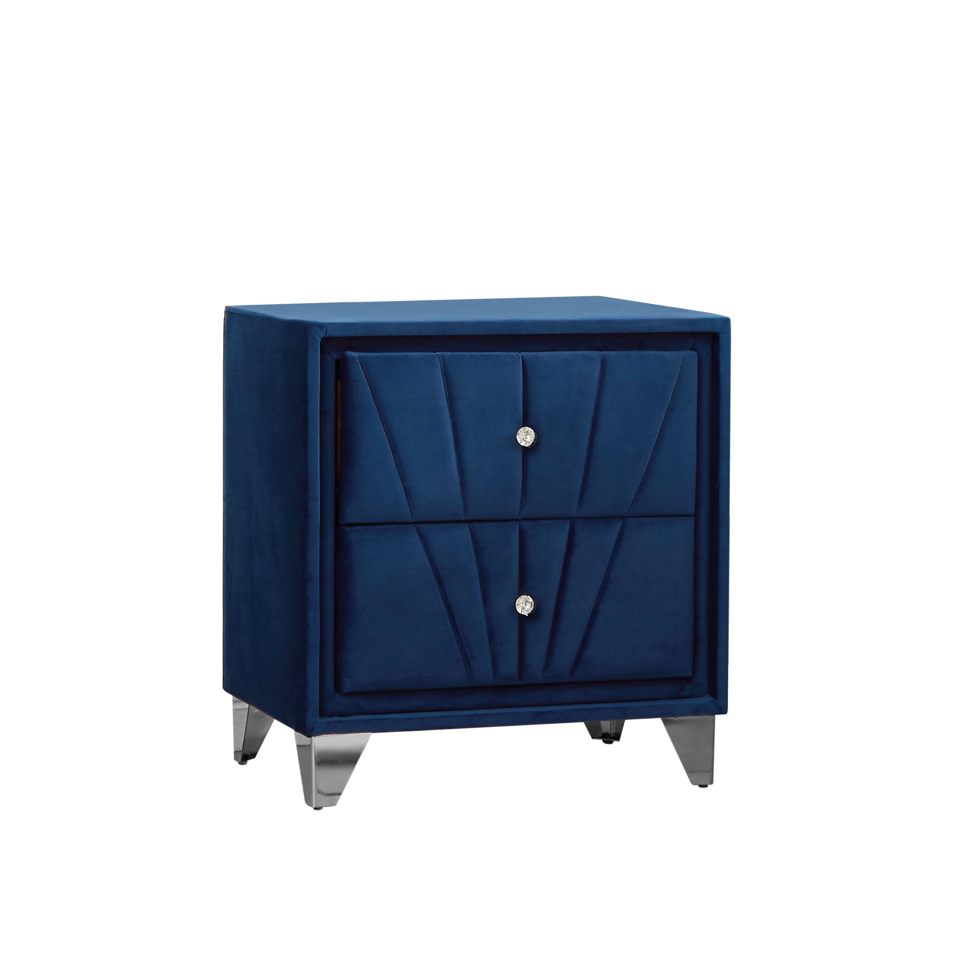 B108 TA Simple beautiful double decker nightstand blue-foam-upholstered