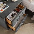 B108 TA Simple beautiful double decker nightstand grey-foam-upholstered