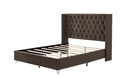 B100S Queen Bed With Two Nightstands, Button