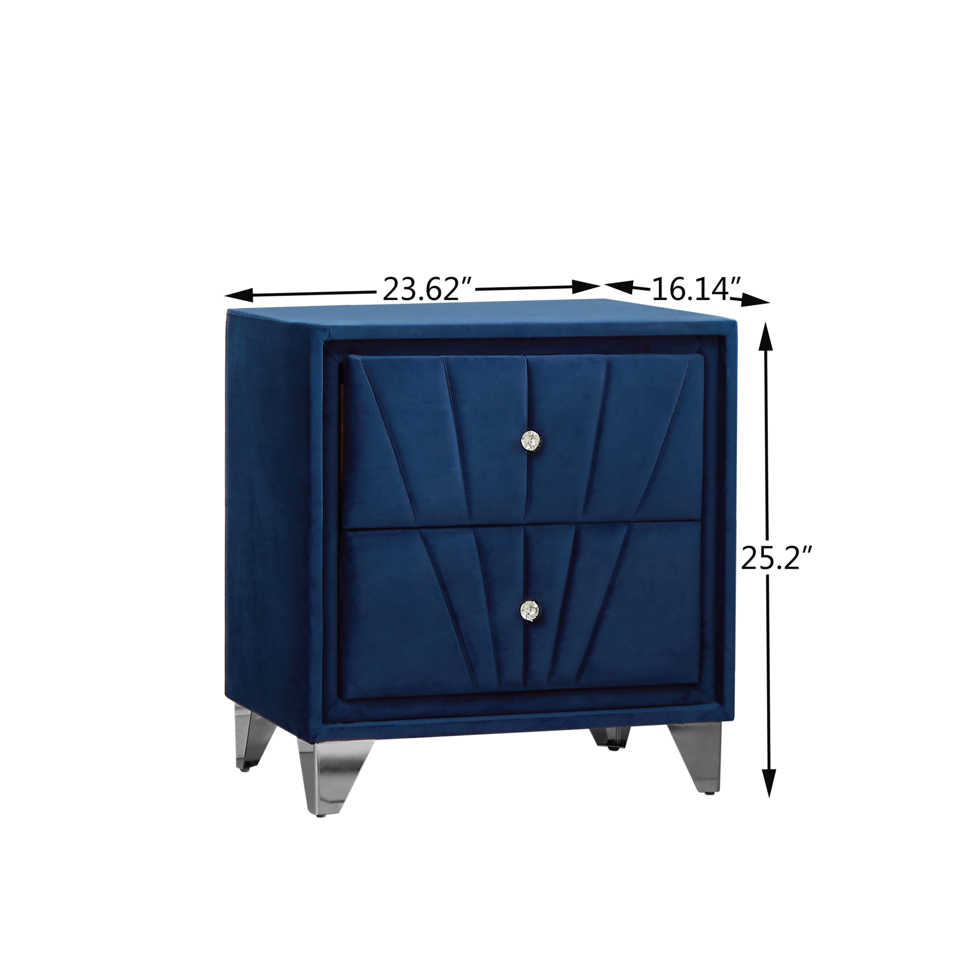 B108 TA Simple beautiful double decker nightstand blue-foam-upholstered