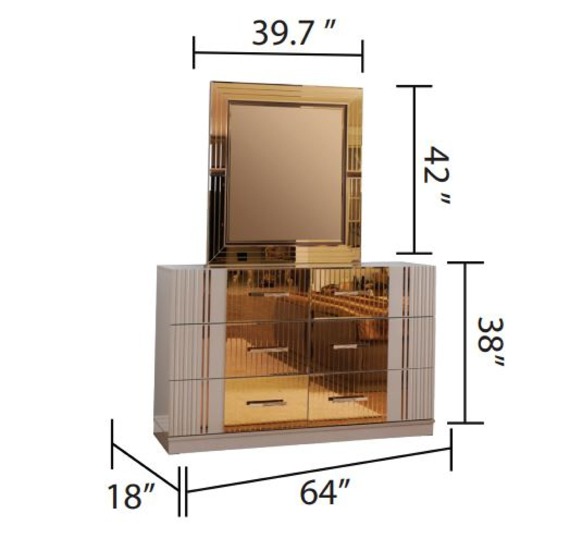 Lorenzo King 4 Pc Bedroom Set in Gray