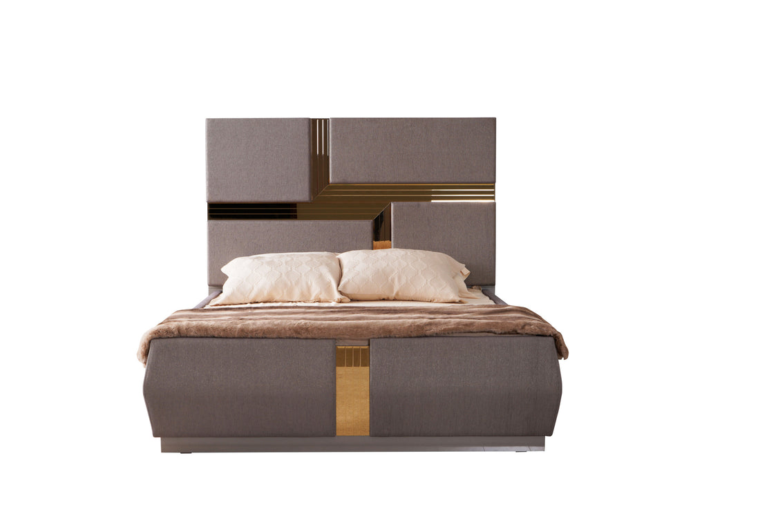 Lorenzo Gold Detailed Tufted Upholstery King Bed made king-gray-wood-bedroom-modern-wood