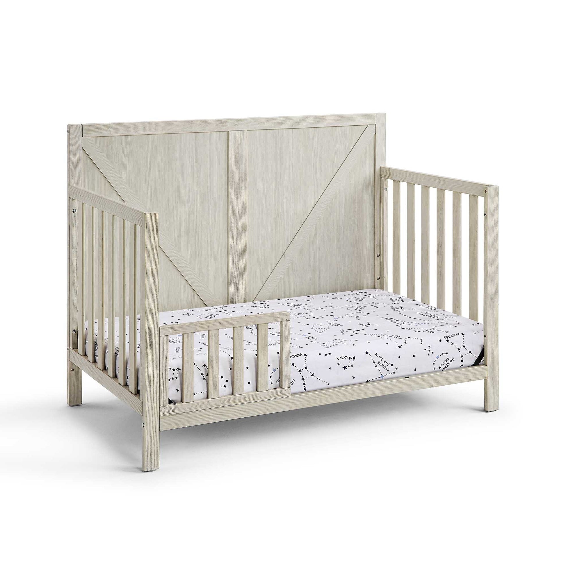 Barnside 4 in 1 Convertible Crib Washed Gray grey-solid wood