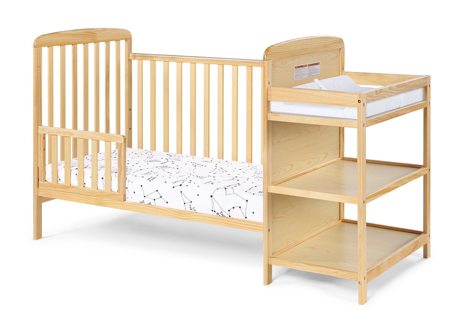 Ramsey Crib and Changer Combo Natural natural-solid wood