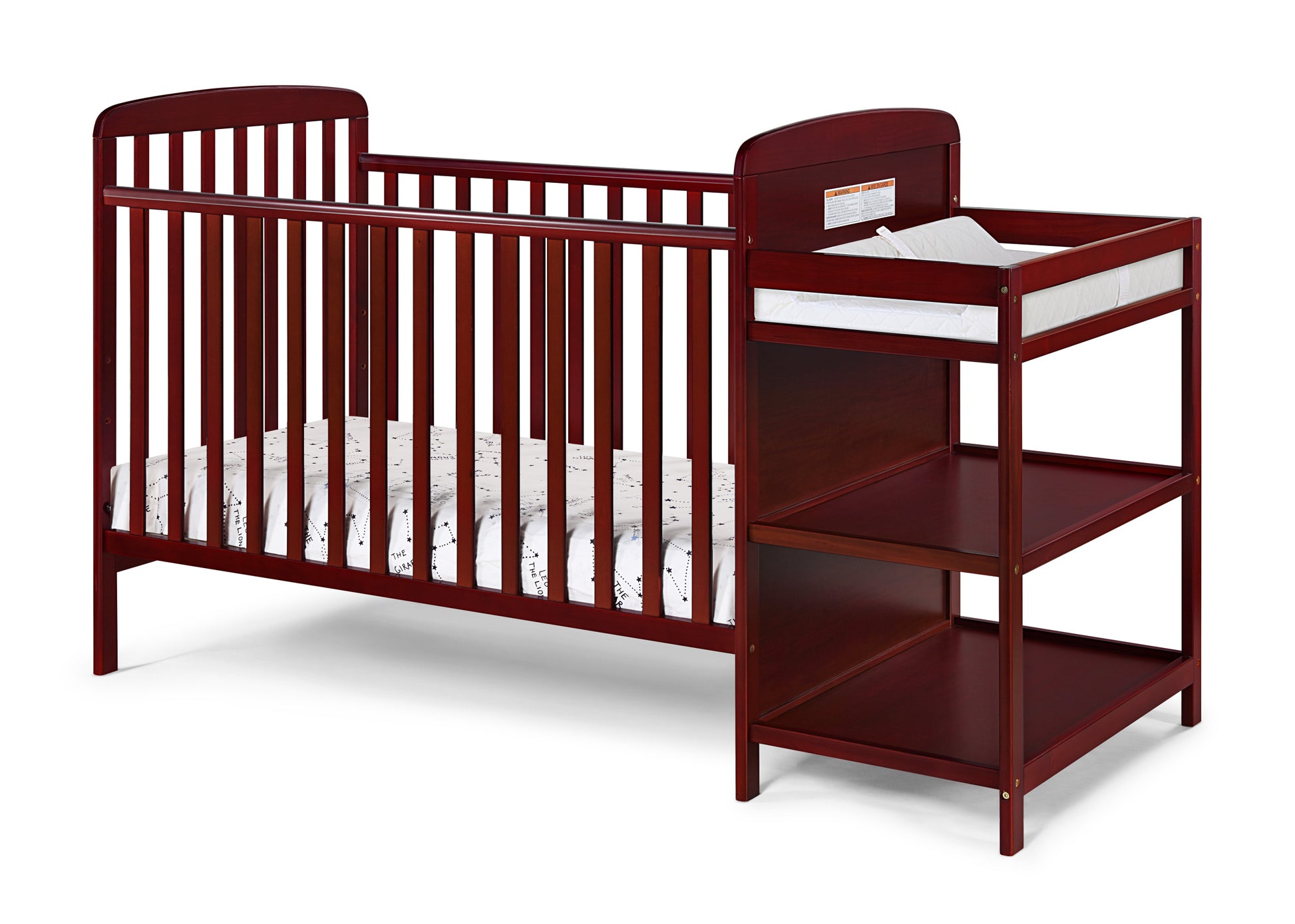 Ramsey Crib and Changer Combo Cherry cherry-solid wood