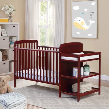 Ramsey Crib and Changer Combo Cherry cherry-solid wood