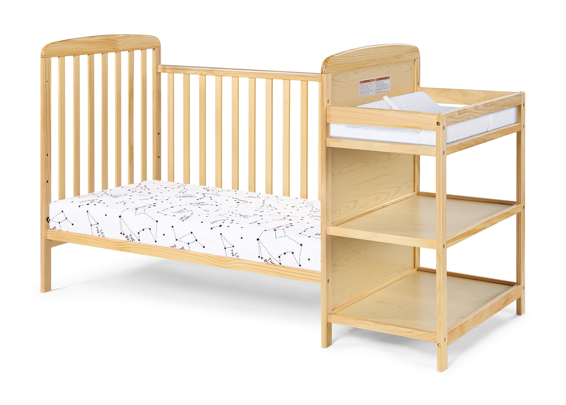 Ramsey Crib and Changer Combo Natural natural-solid wood