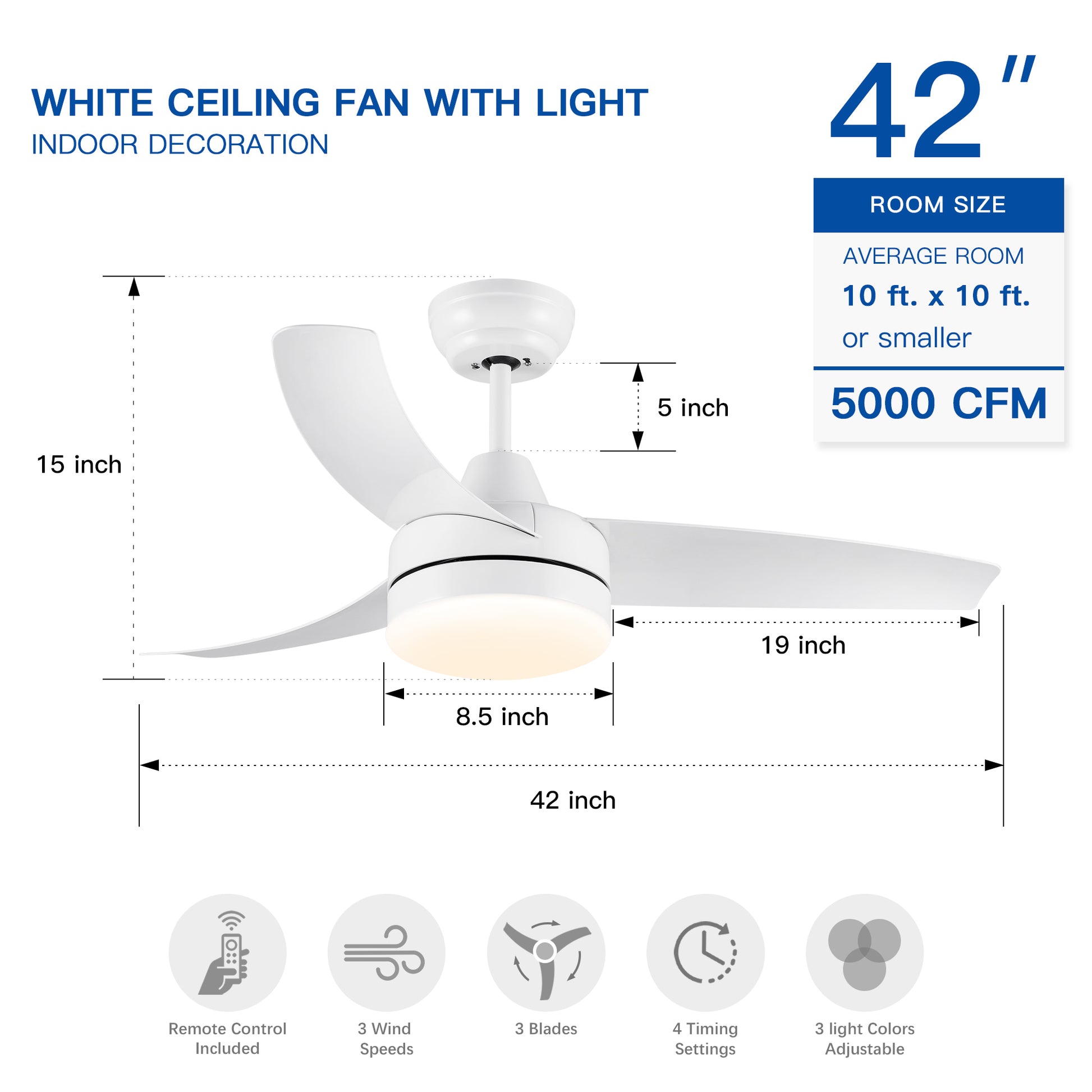 42 In Intergrated Led Ceiling Fan Lighting With