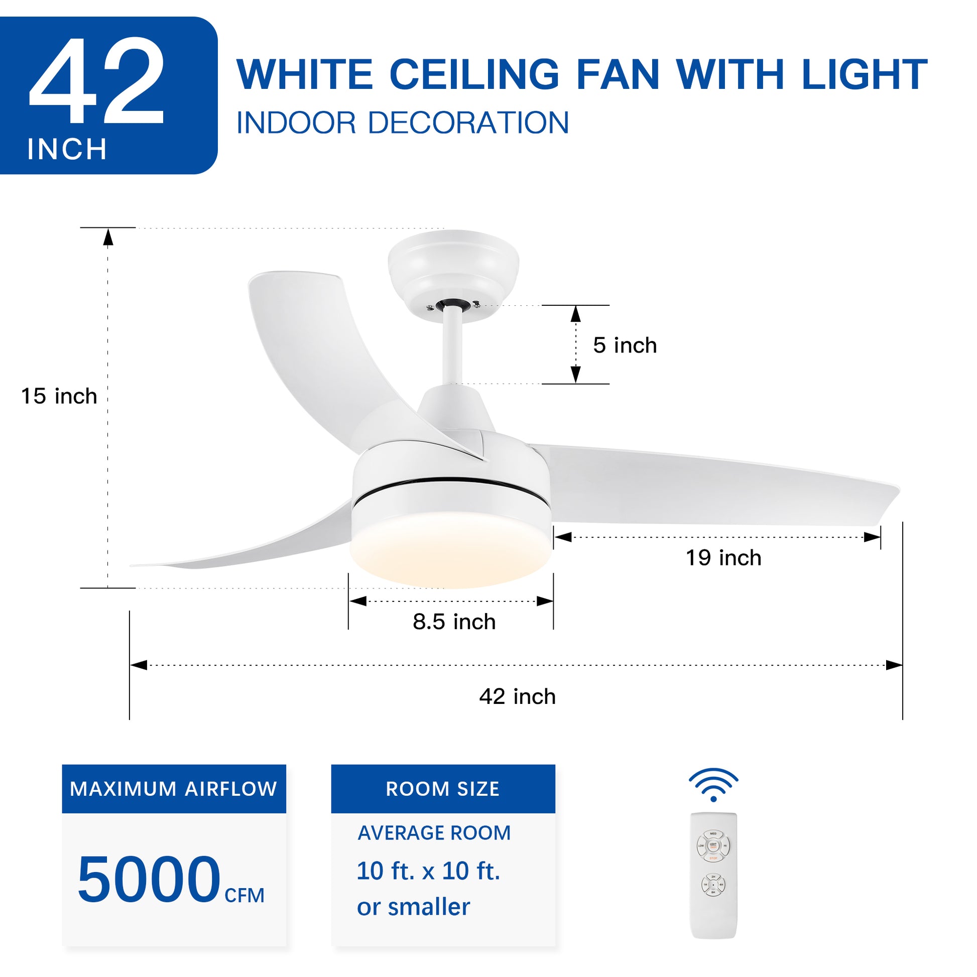 42 In Intergrated Led Ceiling Fan Lighting With