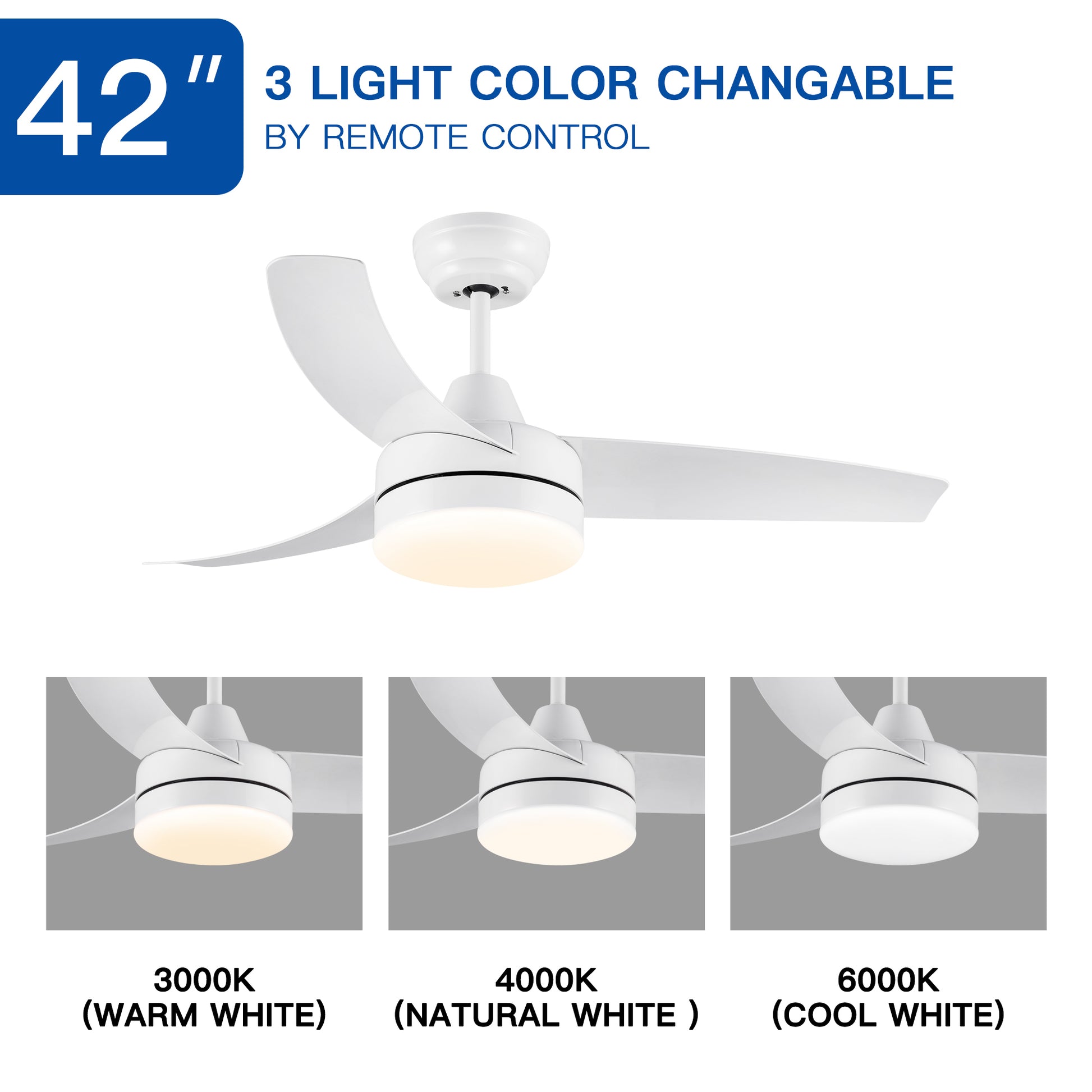 42 In Intergrated Led Ceiling Fan Lighting With