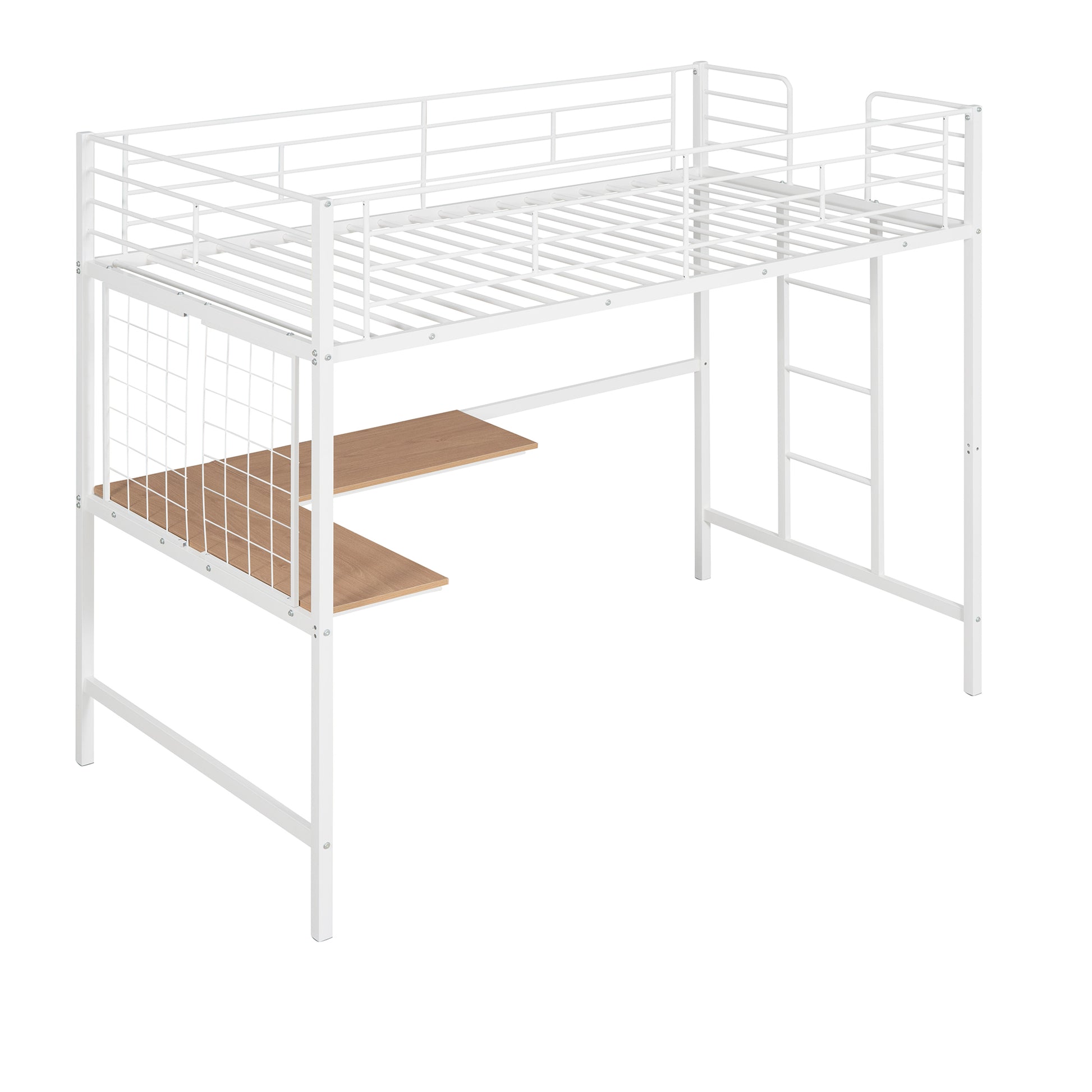 Twin Metal Loft Bed With Desk And Metal