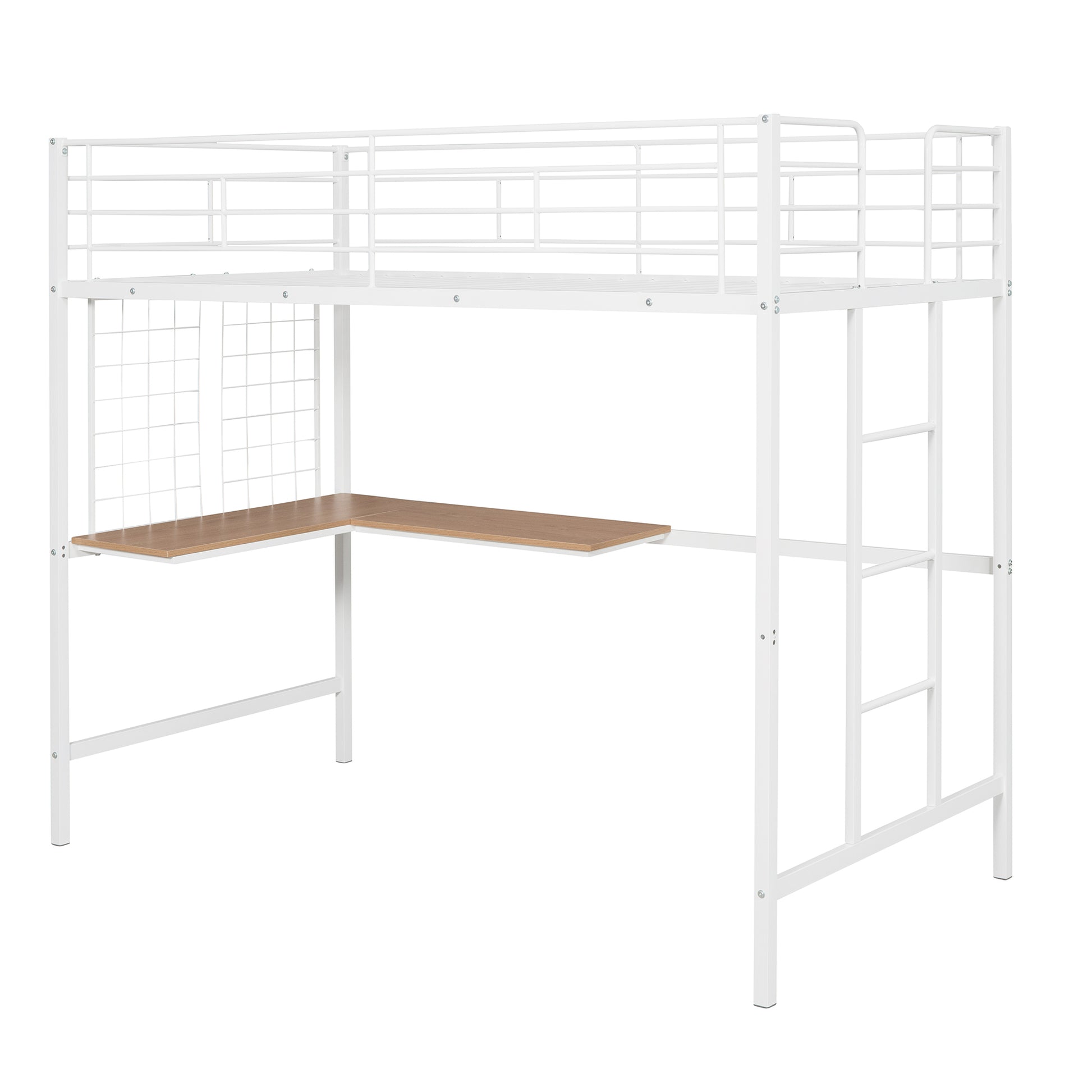 Twin Metal Loft Bed With Desk And Metal