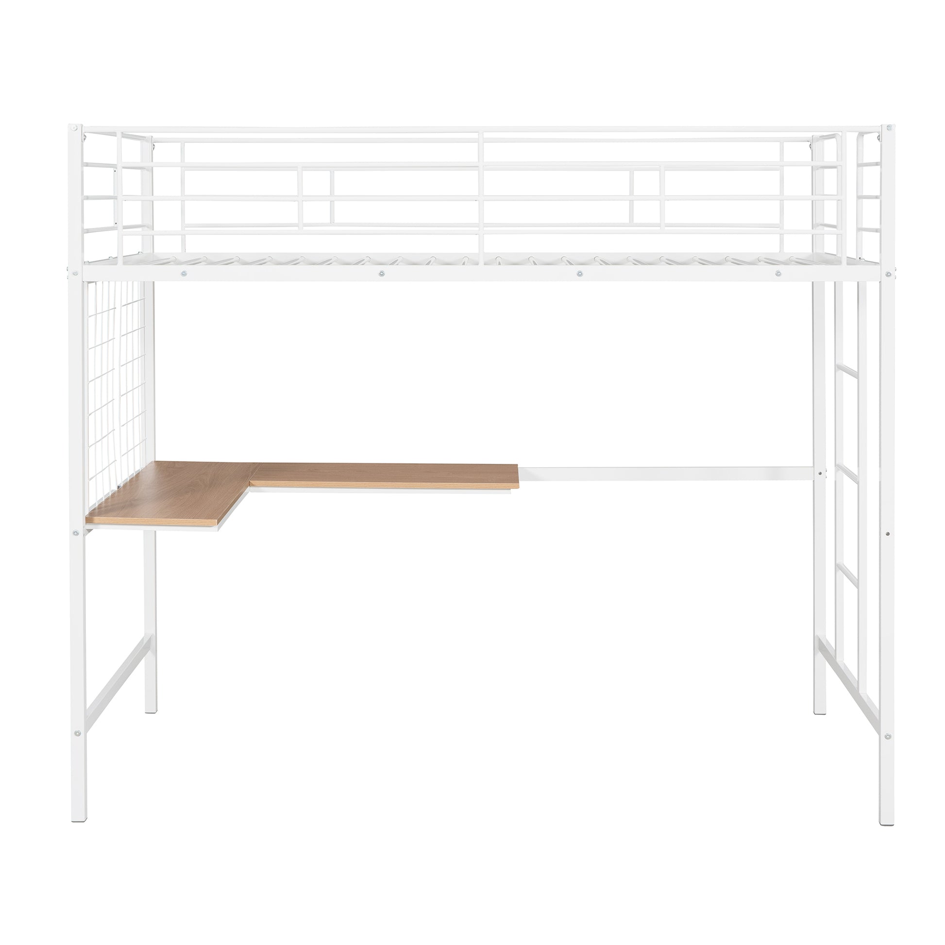 Twin Metal Loft Bed With Desk And Metal