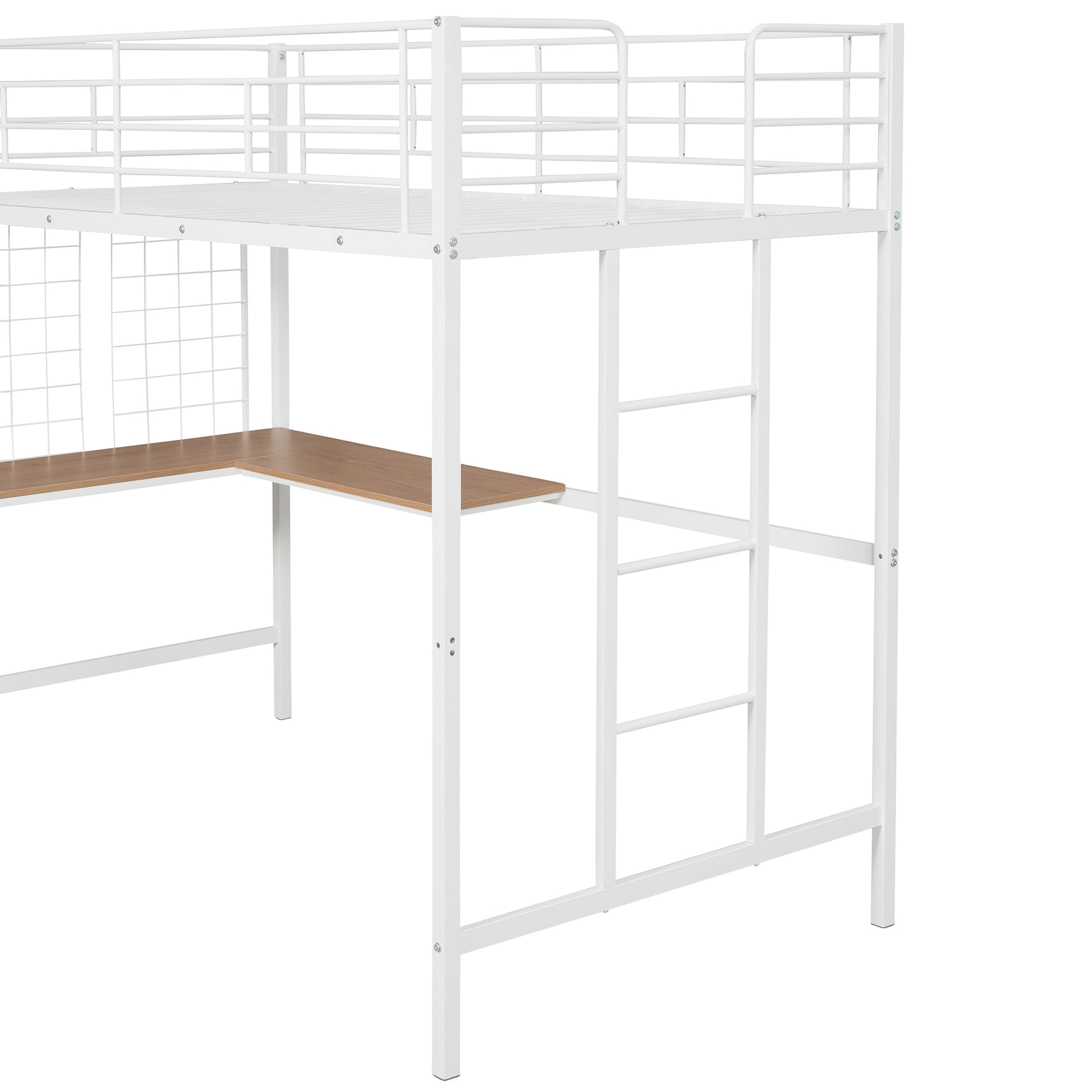 Twin Metal Loft Bed With Desk And Metal