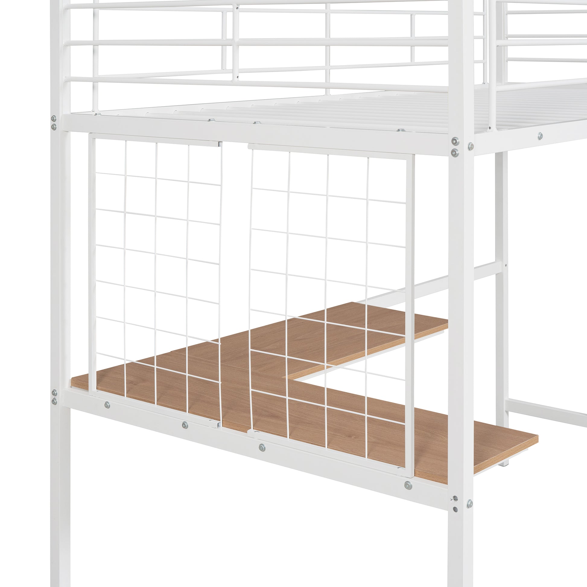 Twin Metal Loft Bed With Desk And Metal