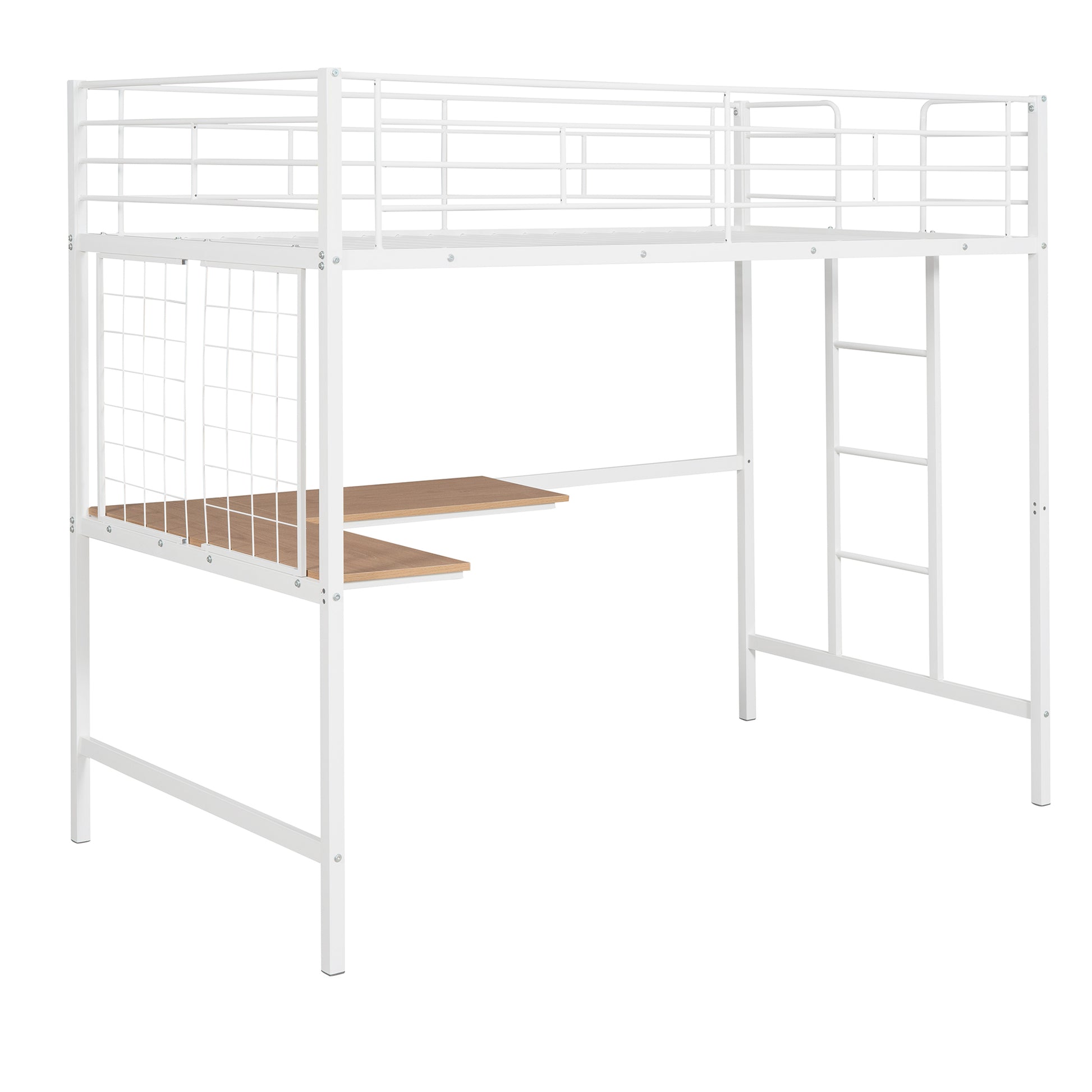 Twin Metal Loft Bed With Desk And Metal