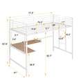 Twin Metal Loft Bed With Desk And Metal