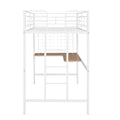 Twin Metal Loft Bed With Desk And Metal