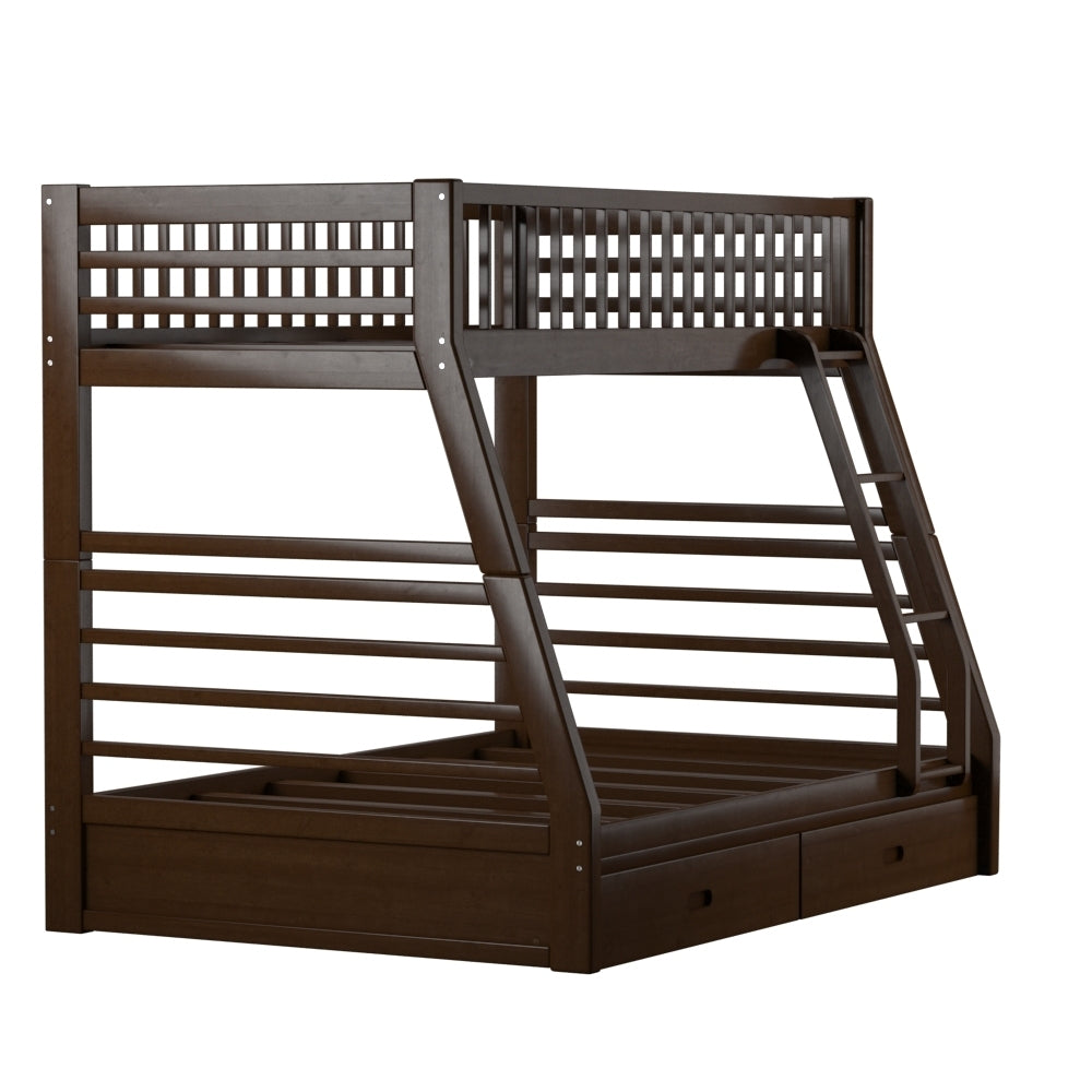 Acme Jason Twin Full Bunk Bed, Espresso 02020w