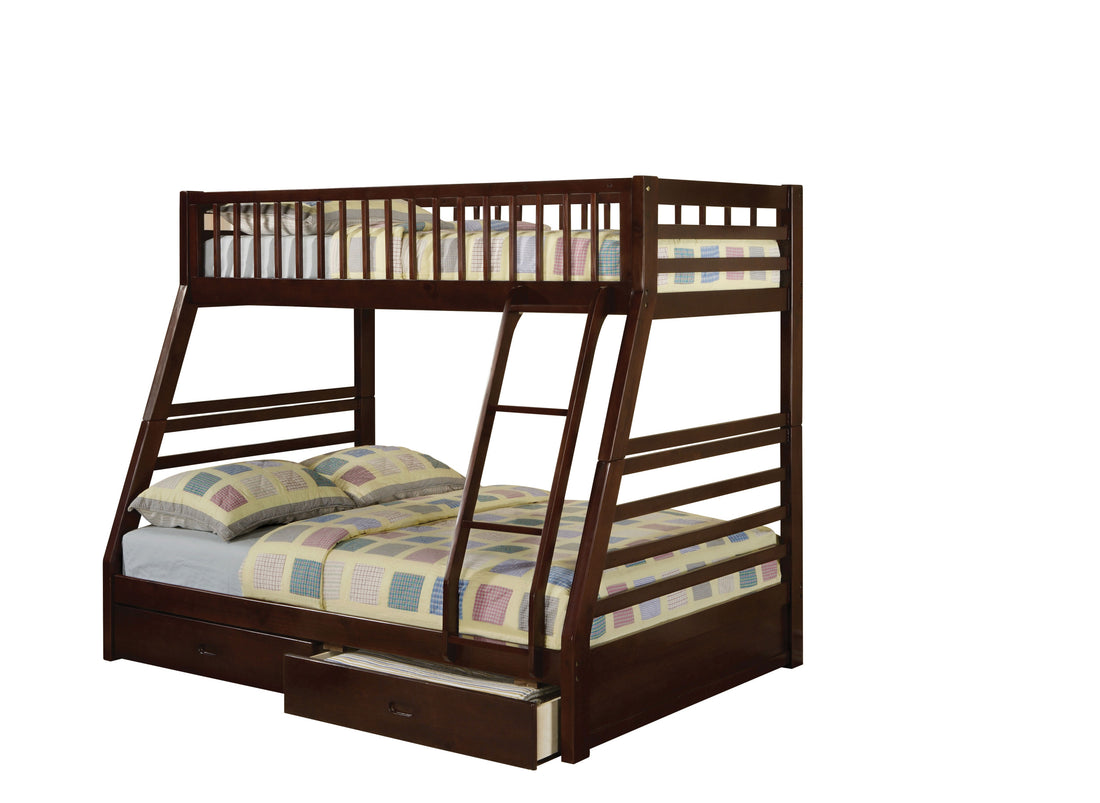Acme Jason Twin Full Bunk Bed, Espresso 02020w