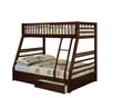 Acme Jason Twin Full Bunk Bed, Espresso 02020w