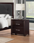 Espresso Finish Contemporary Design 1pc Nightstand of espresso-2 drawers-bedroom-contemporary-wood