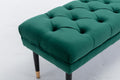 Tufted Bench Modern Velvet Button Upholstered Ottoman green-foam-fabric