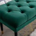 Tufted Bench Modern Velvet Button Upholstered Ottoman green-foam-fabric