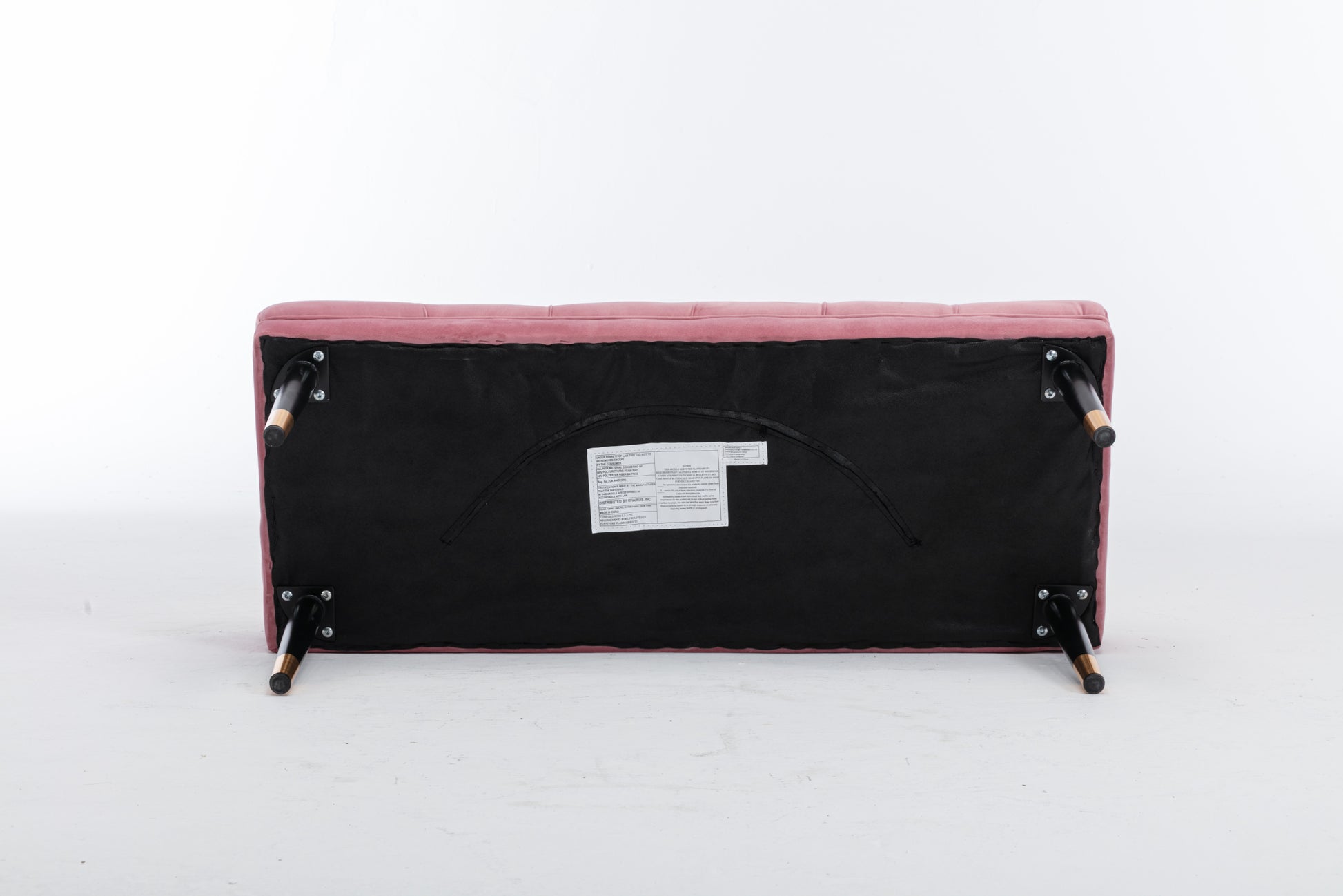 Tufted Bench Modern Velvet Button Upholstered Ottoman pink-foam-fabric