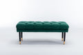 Tufted Bench Modern Velvet Button Upholstered Ottoman green-foam-fabric