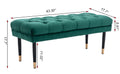 Tufted Bench Modern Velvet Button Upholstered Ottoman green-foam-fabric