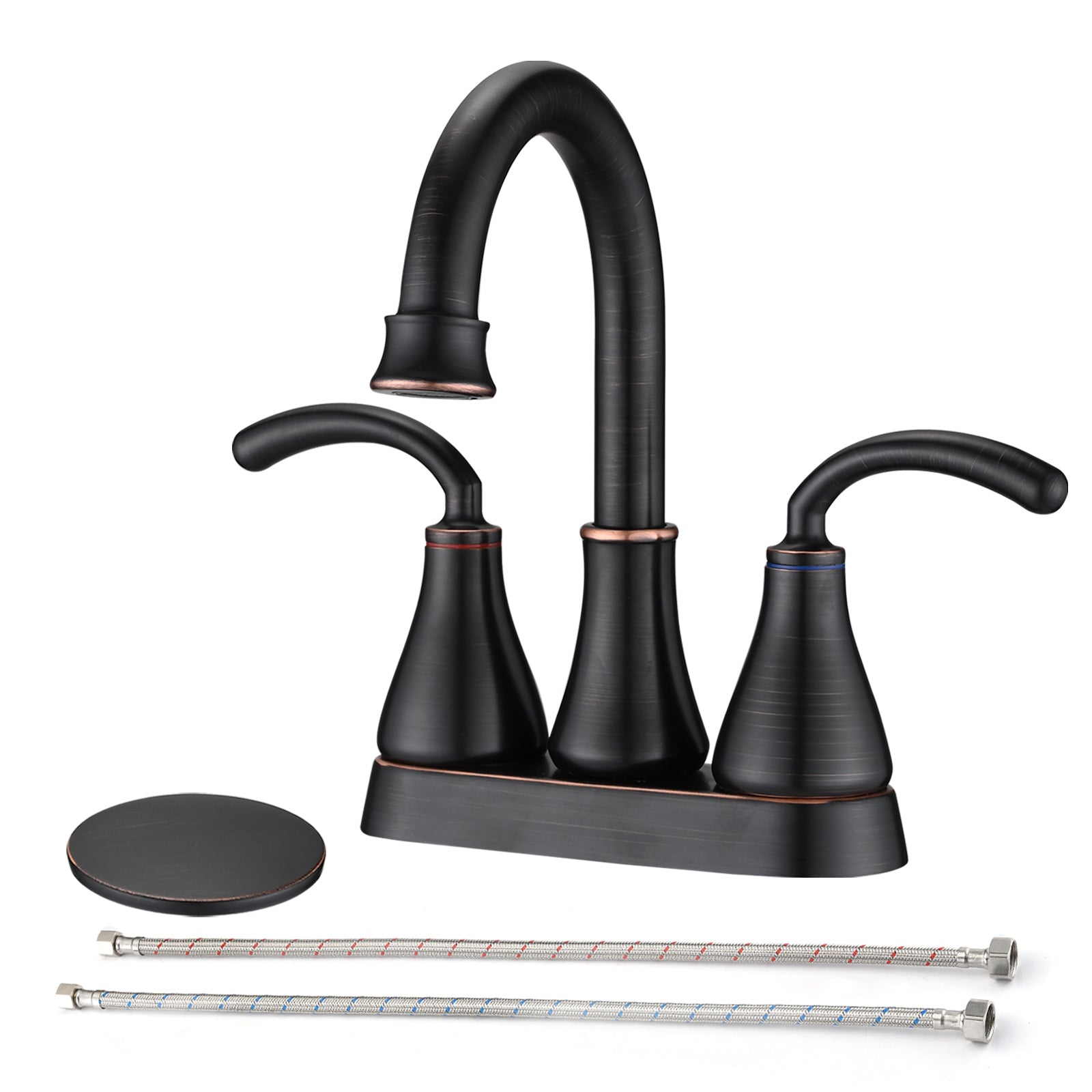 2 Handle Bathroom Sink Faucet with Pop up Drain Oil oil-rubbed bronze-zinc