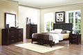 Espresso Finish 1pc Queen Size Bed Faux Leather queen-espresso-bedroom-contemporary-wood