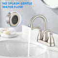 2 Handle Bathroom Sink Faucet with Pop up Drain brushed nickel-zinc