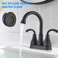 2 Handle Bathroom Sink Faucet with Pop up Drain Matte matte black-zinc