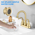 2 Handle Bathroom Sink Faucet with Pop up Drain brushed gold-zinc