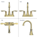 Bathroom Faucet Brushed Gold with Pop up Drain & brushed gold-metal